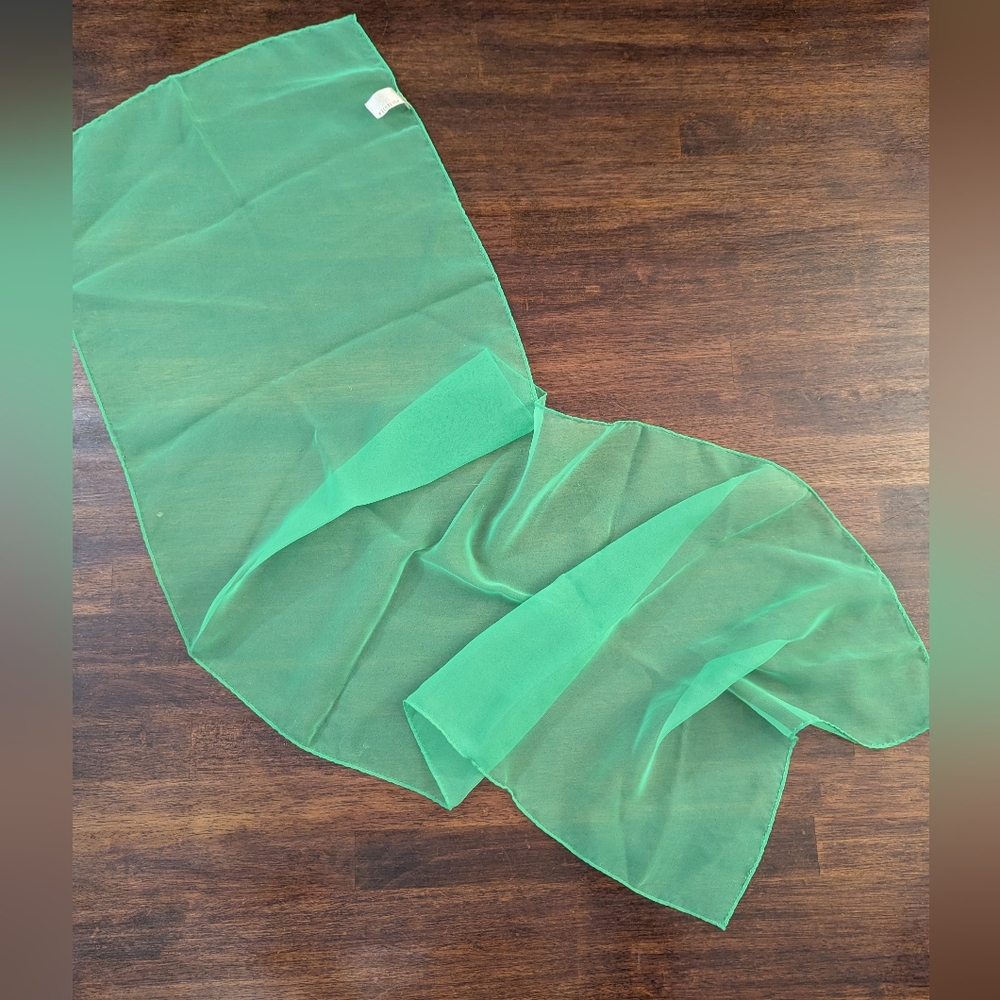 Green Sheer Vintage Scarf